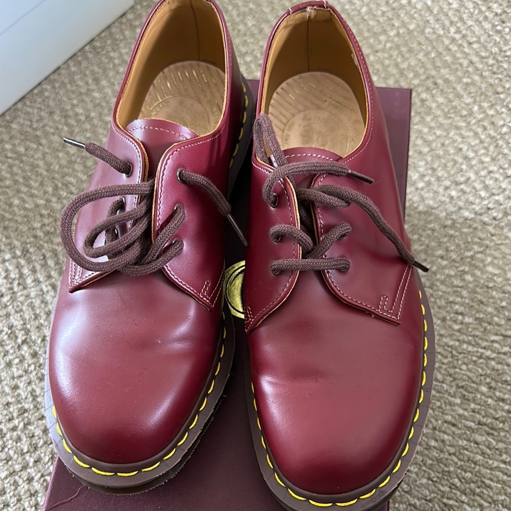 NWT Men’s Burgundy Dr Martens 1461 Vintage Made in England Oxfords